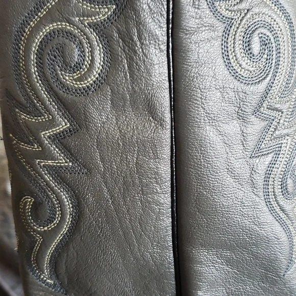 ABILENE genuine leather western cowboy women tall boots grey - Picture 5 of 5